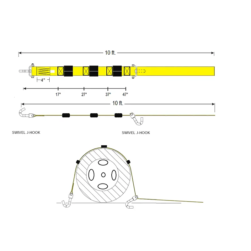 wheel strap 2 x 10 j hook