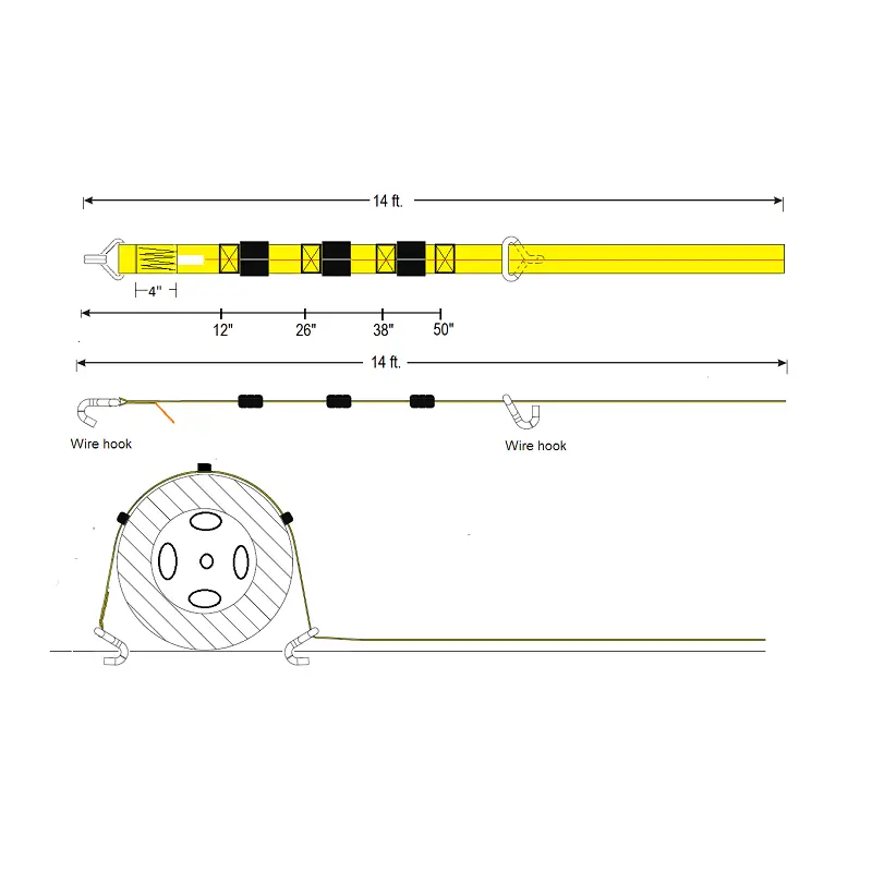 wheel strap 2 x 14 wire hook